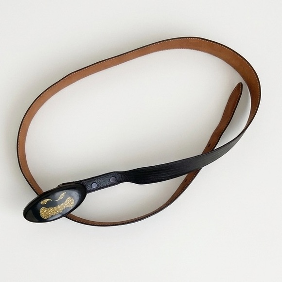 Accessories - Genuine Lizard Belt With Orthoceras Fossil Buckle